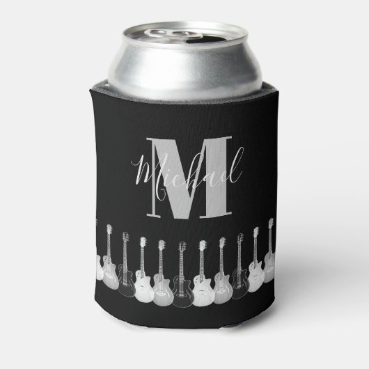 アコースティックギターモノクロアートモノグラム 缶クーラー (缶裏面)