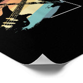 アコースティックギターレトロミュージックプレーヤーミュージシャンベース ポスター (角)