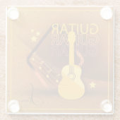 アコースティックギターワードと音楽アンバーID570 ガラスコースター (裏面)