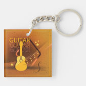 アコースティックギターワードと音楽アンバーID570 キーホルダー (裏面)