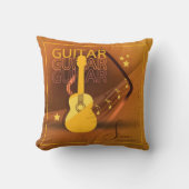 アコースティックギターワードと音楽アンバーID570 クッション (正面)
