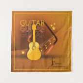 アコースティックギターワードと音楽アンバーID570 タペストリー (正面)