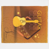 アコースティックギターワードと音楽アンバーID570 フリースブランケット (正面(横))