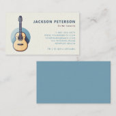 アコースティックギターヴィンテージレトロ音楽プロフェッショナル 名刺 (正面/裏面)