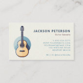 アコースティックギターヴィンテージレトロ音楽プロフェッショナル 名刺 (正面)