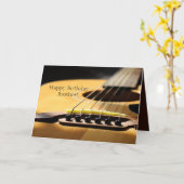 アコースティックギター写真、ハッピーバースデーブラザー カード (黄色い花)