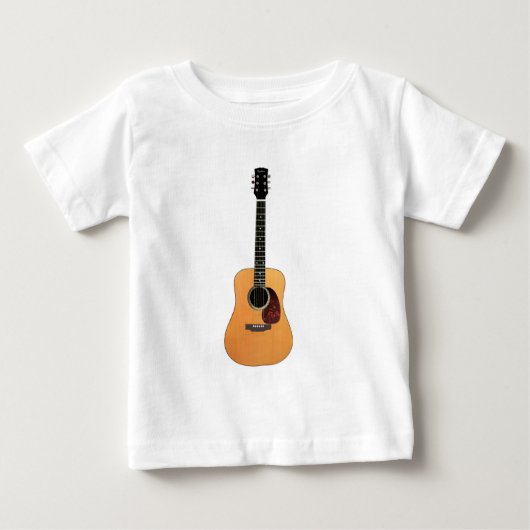 アコースティックギター垂直 ベビーTシャツ (正面)