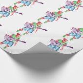 アコースティックギター奏者の女性歌手ミュージシャン ラッピングペーパー (角)