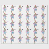 アコースティックギター奏者の女性歌手ミュージシャン ラッピングペーパー (フラット)