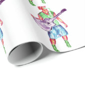 アコースティックギター奏者の女性歌手ミュージシャン ラッピングペーパー (ロールコーナー)