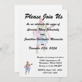 アコースティックギター奏者の女性歌手ミュージシャン 招待状 (正面/裏面)