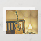 アコースティックギター奏者へのギフト ポストカード (正面/裏面)