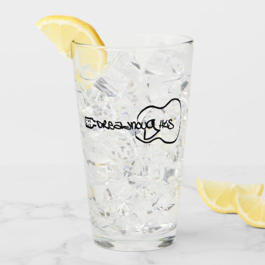 アコースティックギター抽象芸術ロゴブラック タンブラーグラス (アイス正面)