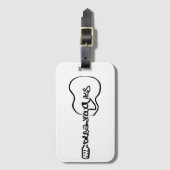 アコースティックギター抽象芸術ロゴブラック ラゲッジタグ (正面縦)