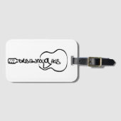 アコースティックギター抽象芸術ロゴブラック ラゲッジタグ (正面横)