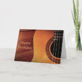 アコースティックギター木製音楽ハッピーバースデー カード (正面)