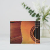 アコースティックギター木製音楽楽器アート ポストカード (スタンド正面)