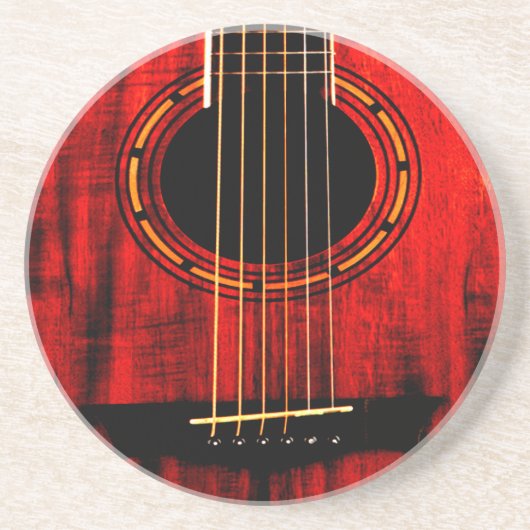 アコースティックギター木音楽 コースター (正面)