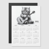 アコースティックギター磁気カレンダーを保持した子猫 (正面/裏面)