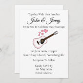 アコースティックギター結婚式招待状ミュージシャン 招待状 (正面/裏面)