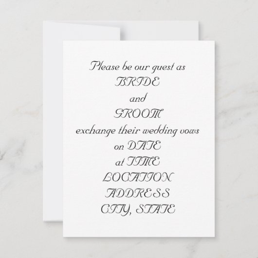 アコースティックギター結婚式招待状 招待状 (裏面)