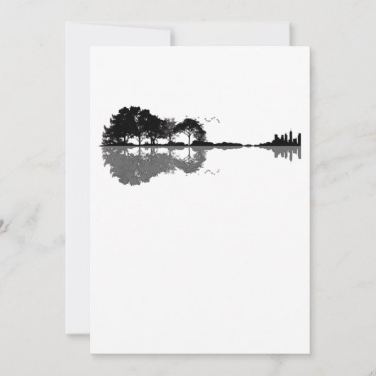 アコースティックギター自然Est Music Bassギタリスト サンキューカード (正面)