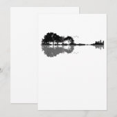 アコースティックギター自然Est Music Bassギタリスト サンキューカード (正面/裏面)