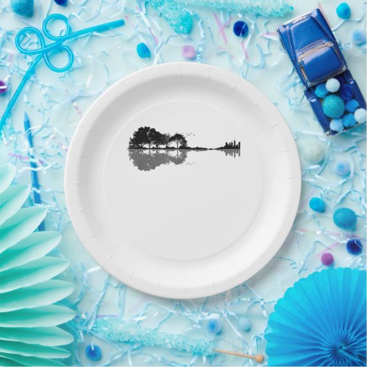 アコースティックギター自然Est Music Bassギタリスト ペーパープレート (パーティー)