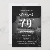 アコースティックギター誕生日パーティーへの招待 招待状 (正面)