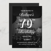 アコースティックギター誕生日パーティーへの招待 招待状 (正面/裏面)