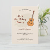 アコースティックギター誕生日パーティーへの招待 招待状 (スタンド正面)