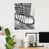 アコースティックギター透視文字列白黒 ポスター (ホームオフィス)