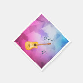 アコースティックギター音楽ノート幾何学的な背景 スタンダードカクテルナプキン (角)