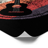 アコースティックギター音楽ミュージシャンベーシストレトロ ポスター (角)