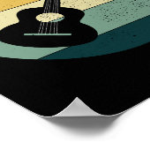 アコースティックギター音楽ミュージシャンベーシストレトロ ポスター (角)