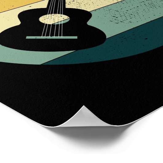 アコースティックギター音楽ミュージシャンベーシストレトロ ポスター (角)