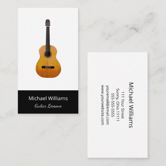 アコースティックギター音楽レッスンプロフェッショナル 名刺 (正面/裏面)