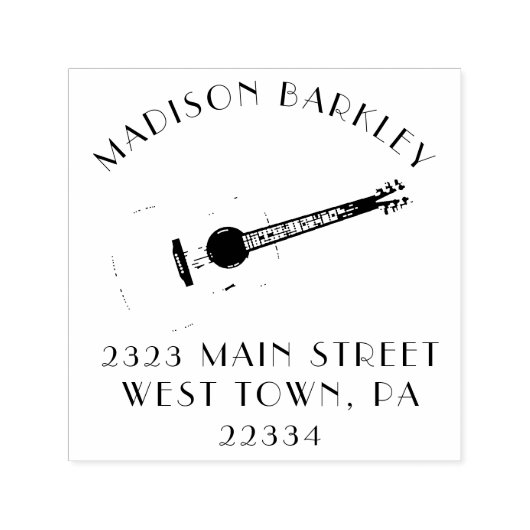 アコースティックギター音楽先生 セルフインキングスタンプ (デザイン)