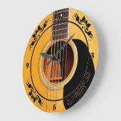 アコースティックギター音楽時計 ラージ壁時計 (傾斜)