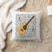 アコースティックギター音符ギタリストミュージシャン クッション (ブランケット)