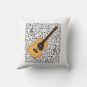 アコースティックギター音符ギタリストミュージシャン クッション (裏面)