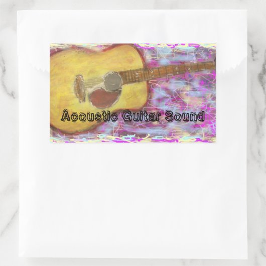 アコースティックギター音 長方形シール (バッグ)