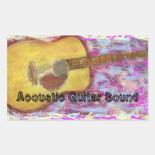 アコースティックギター音 長方形シール (正面)