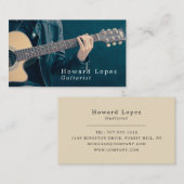 アコースティックギター、ギタリスト、プロフェッショナルミュージシャン 名刺 (正面/裏面)