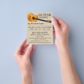 アコースティックギター、ギターレッスン広告ズフライヤー チラシ (手)