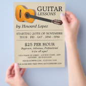 アコースティックギター、ギターレッスン広告ズフライヤー チラシ (手)