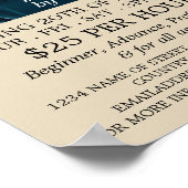 アコースティックギター、ギターレッスン広告ズ ポスター (角)