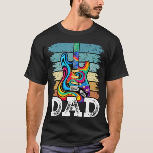 アコースティックギター パパ ギタリスト 楽器 Tシャツ (正面)