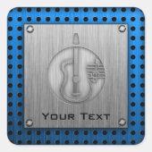 アコースティックギター；ブラシ仕上げメタル調 スクエアシール (正面)