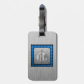 アコースティックギター;ブラシ仕上げメタル調 ラゲッジタグ (裏面縦)